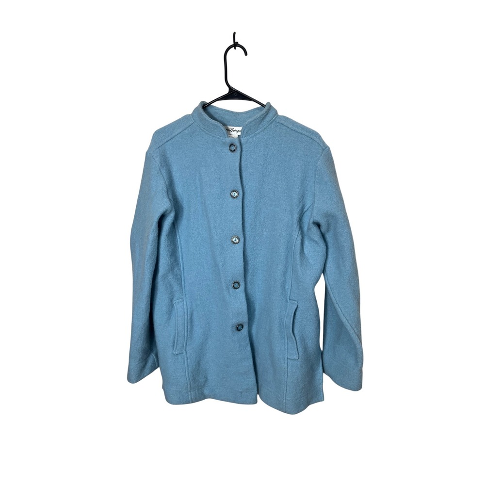 Norm Thompson Wool Cardigan Sweater Women's Size L Light Blue